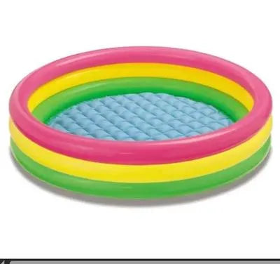 Intex Rainbow Inflatable Kids Swimming Pool – Portable Baby Bath & Play Pool