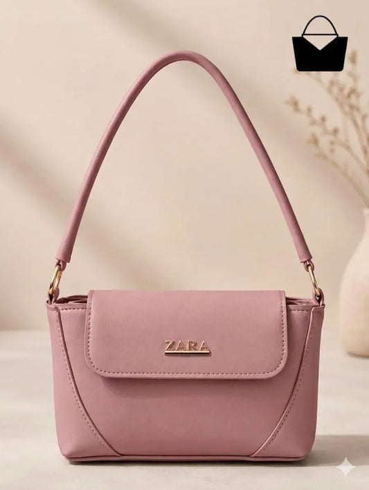 ZARA Style Pink Mini Shoulder Bag for Women – Elegant PU Leather Handbag