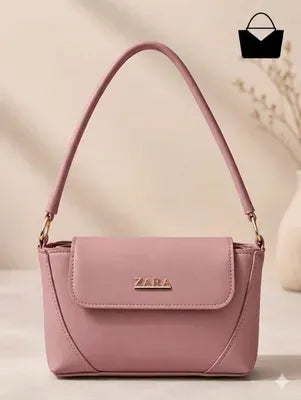 ZARA Style Pink Mini Shoulder Bag for Women – Elegant PU Leather Handbag