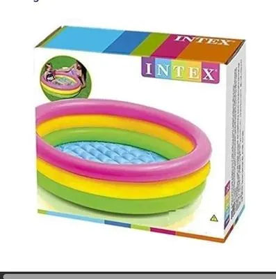 Intex Rainbow Inflatable Kids Swimming Pool – Portable Baby Bath & Play Pool