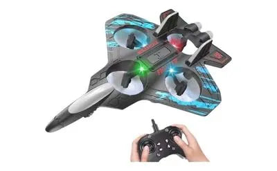 Remote Control Flying Fighter Drone Toy with LED Lights for Kids